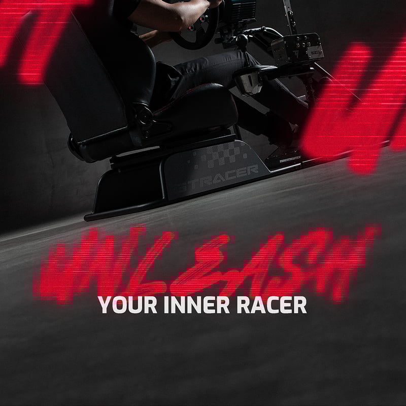 Cockpit med texten "unleash or inner racer"