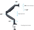 M Deskmount Gas Spring Single Svart