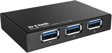 D-Link USB 3.0-adapter 4 portar Svart