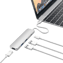 Satechi USB-C Dockningsstation Slim 4 portar 60 W Silver