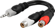 DELTACO Adapter 3.5mm ha till 2xRCA ho