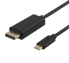 DELTACO DisplayPort - USB-C Svart 0.5 m