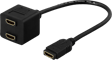 DELTACO Adapter HDMI ho till 2xHDMI ho Svart