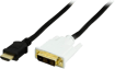 DELTACO DVI-kabel DVI ha till HDMI ha Svart (F) 2m