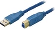 USB 3.0 kabel A-B ha Blå 1m