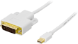 DELTACO mini DisplayPort till DVI-D Vit (F) 1 m