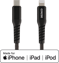 DELTACO USB-C till Lightning Tygsladd Svart 1 m
