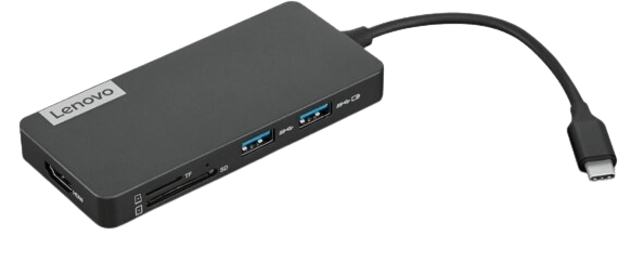 Lenovo USB-C Dockningsstation 7 portar Svart