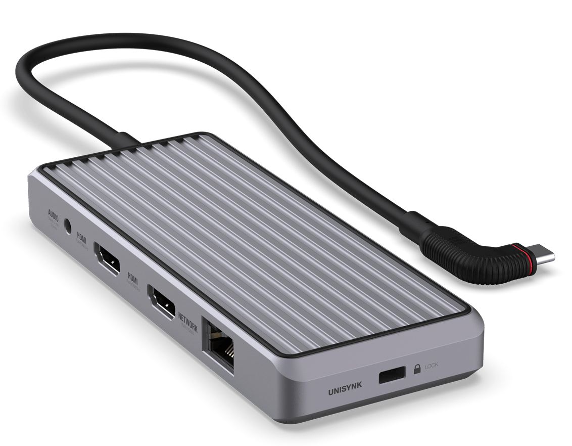 Unisynk 10 Port USB-C Hub 4K60Hz 100W Grå