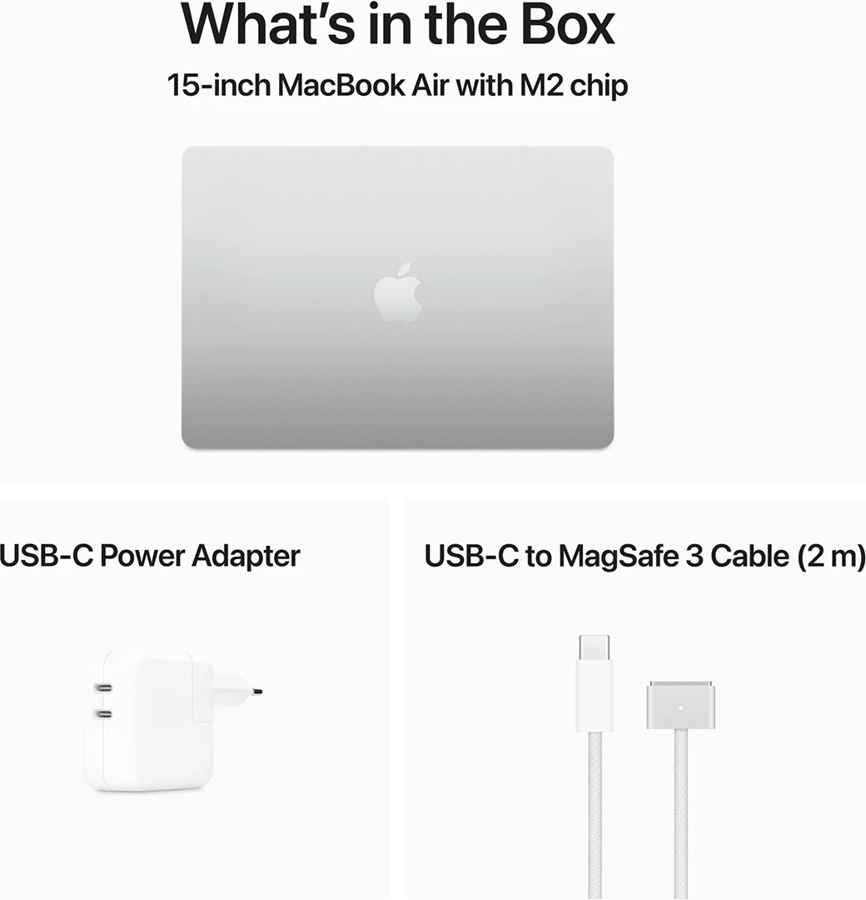 Apple MacBook Air (2023) - 15,3" | M2 | 8GB | 256GB | Silver
