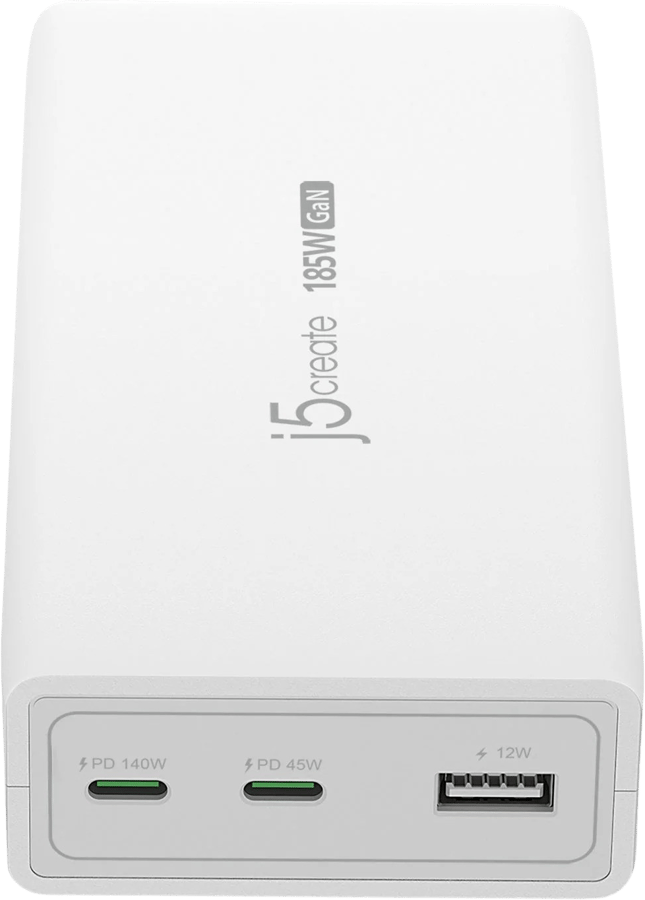 J5 Create 185W GaN PD 3.1 USB-C 3-Port Charger