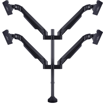 M VESA Gas Lift Arm Quad Svart