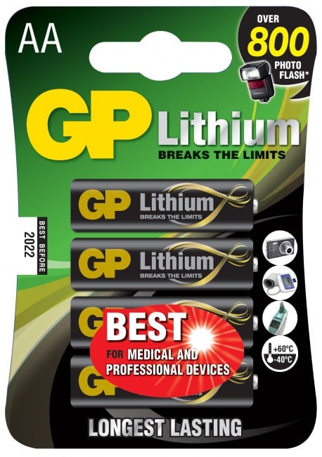 GP Litium AA-batterier (15LF) 4-P
