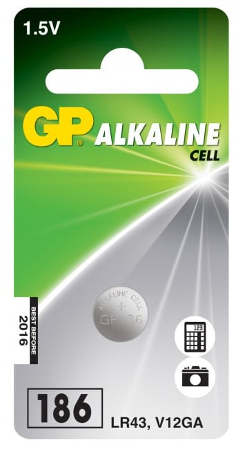 GP Alkalisk knappcell LR43 1.5V 1-P