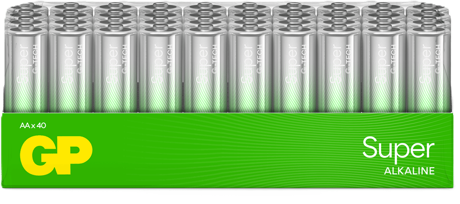 GP Super Alkaliska AA-batterier (LR6) Box 40-P