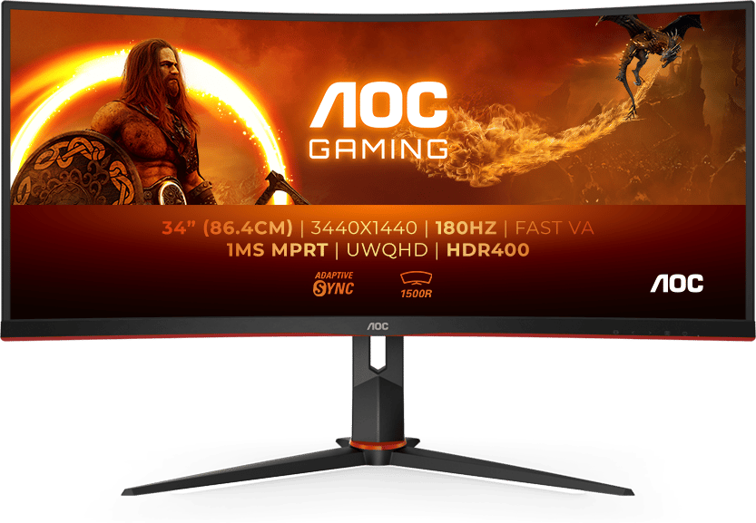 AOC 34" CU34G2XP VA WQHD (1500R) 180 Hz HDR