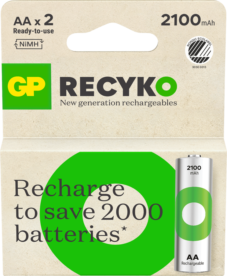 GP ReCyko AA, 2100mAh 2-pack