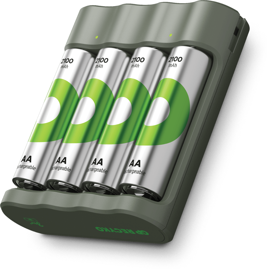 GP Recyko Everyday batteriladdare B441 (USB) inkl. 4st AA 2100mAh NiMH-batterier