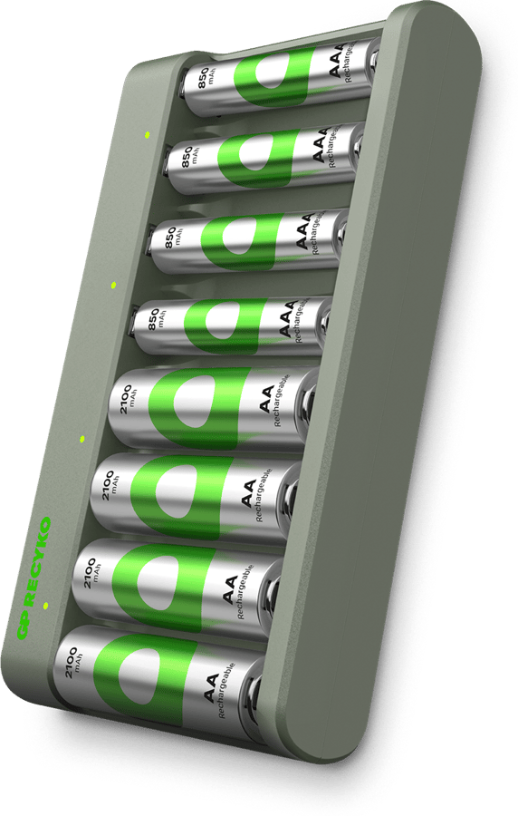 GP ReCyko Econ Battery Charger incl. 4 x AA 2100 mAh + 4 x AAA 850 mAh