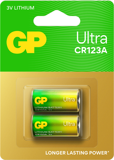 GP Ultra Lithium Battery CR123A, 3V (2-pack)