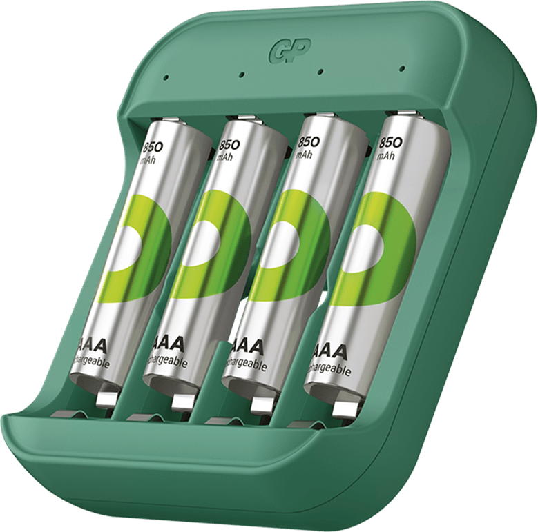 GP ReCyko Batteriladdare, B423 (USB-C), ink. 4 x AAA 850 mAh
