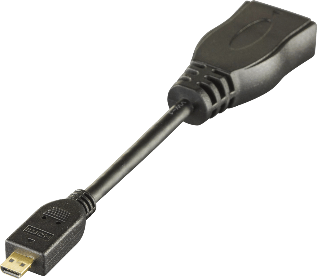 DELTACO Micro HDMI ha - HDMI ho 0,1m, svart