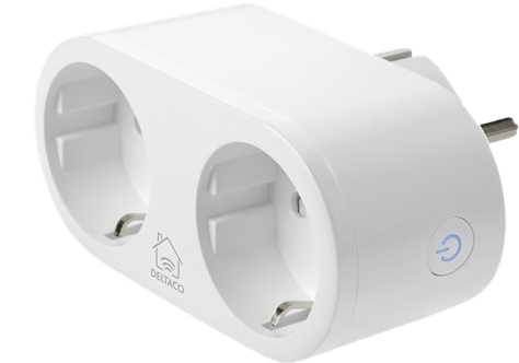 DELTACO Strömbrytare WiFi 2xCEE Energimätning v2