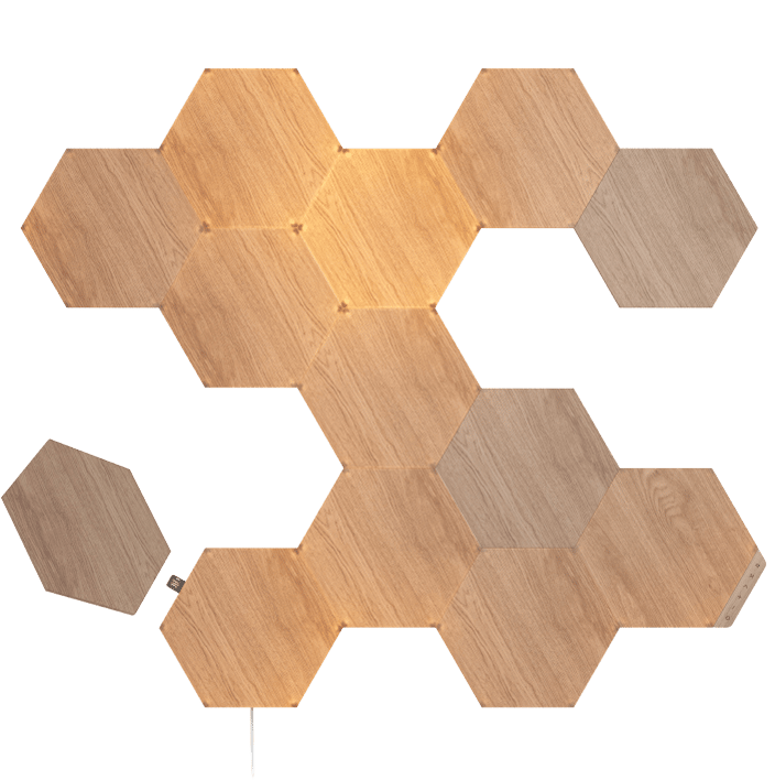 Nanoleaf Elements - Paneler med träutseende Starter Kit 13 paneler b