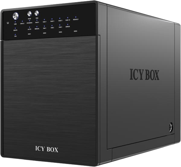 Icy Box HDD-kabinett 4xHDD eSATA/USB3, svart