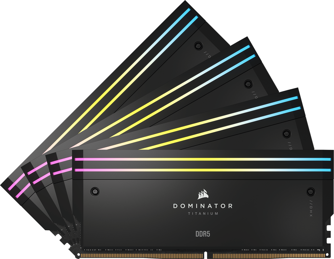 Corsair 64GB (4x16GB) DDR5 6000MHz CL36 Dominator Titanium RGB Svart