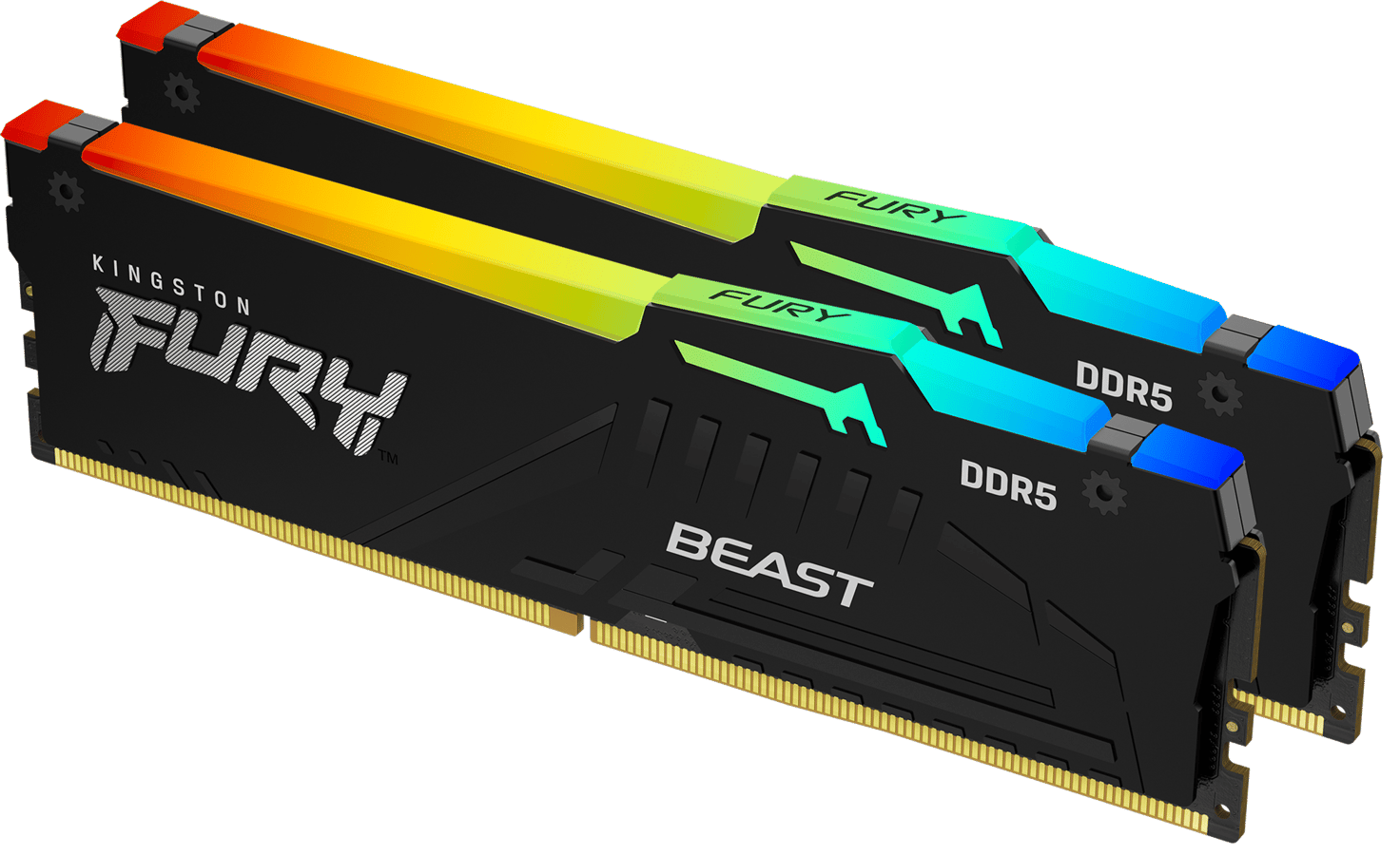 Kingston 32GB (2x16GB) DDR5 6000MHz CL30 FURY Beast RGB Svart XMP 3.0