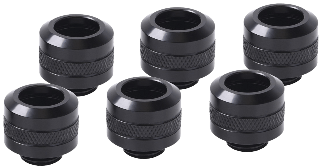 Alphacool Eiszapfen PRO 13mm HardTube fitting G1/4 - deep black sixpack