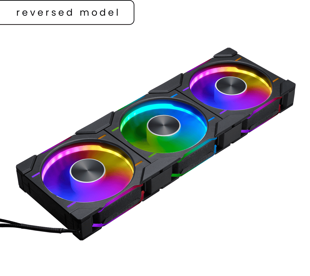 Phanteks D30 Reversed Airflow120mm Svart 3-Pack