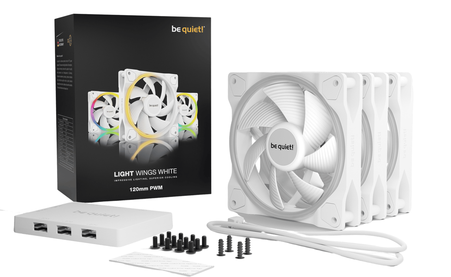 be quiet! Light Wings 120mm PWM 3-pack Vit