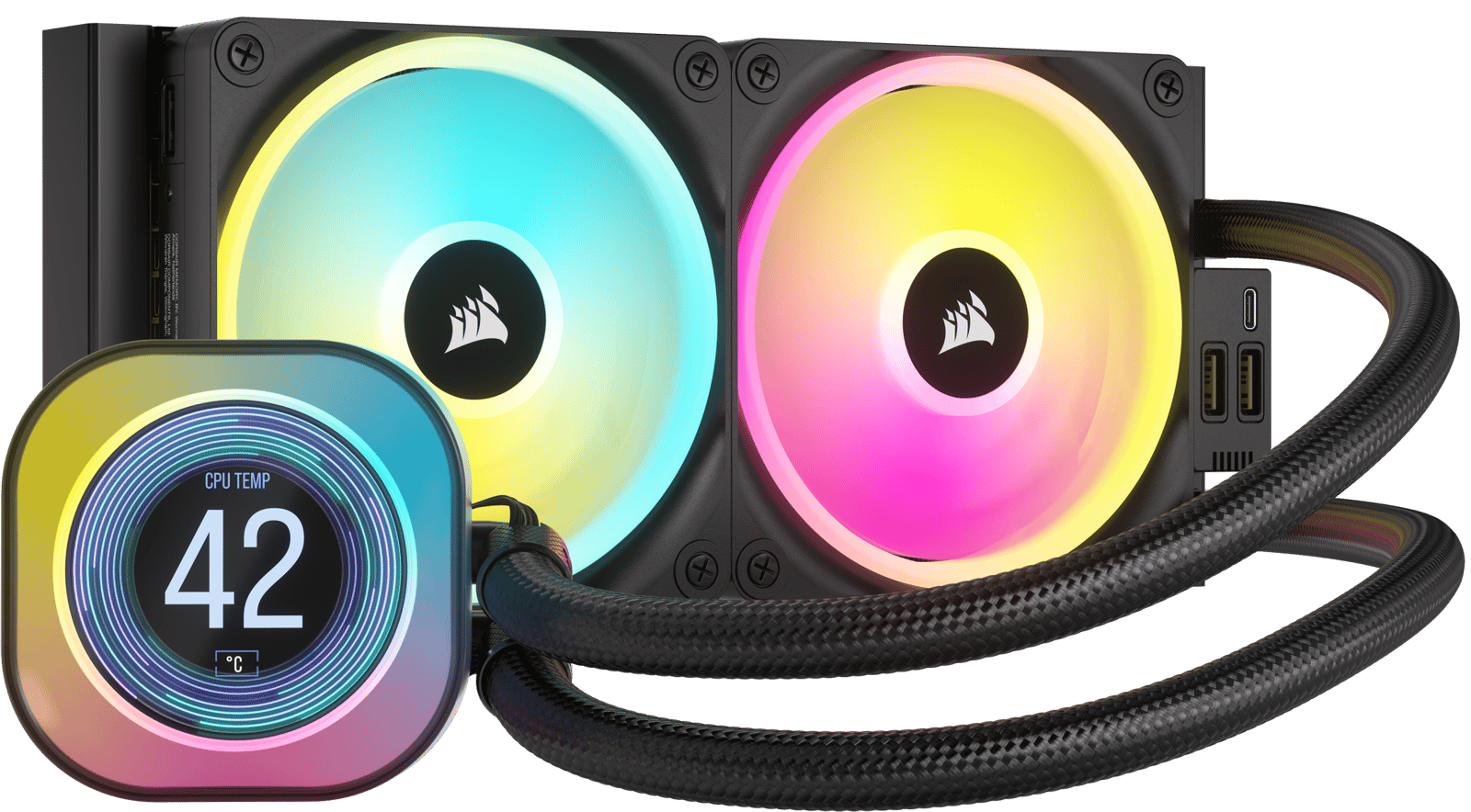 Corsair iCUE LINK H100i LCD RGB Svart