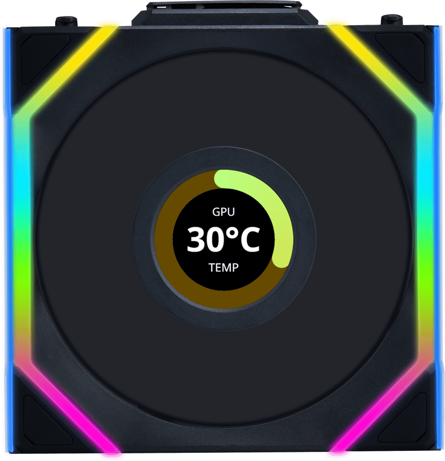 Lian Li UNI FAN SL120 Wireless LCD Svart