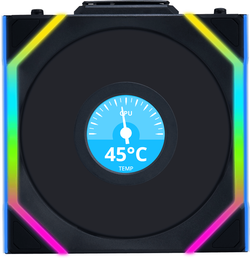 Lian Li UNI FAN SL120 Wireless LCD Reverse Svart