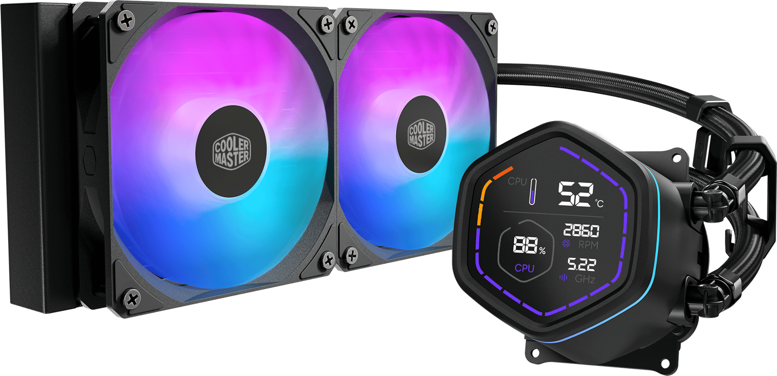 Cooler Master MasterLiquid 240 Core Nex Digital ARGB Svart