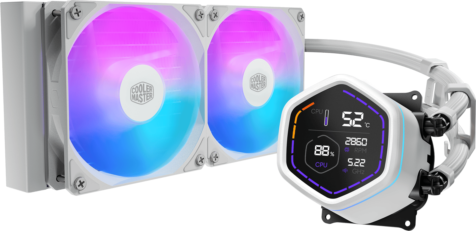MasterLiquid 240 Core Nex Digital ARGB Vit