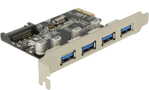 DeLOCK PCI-Express 4 USB3, Typ A, SATA-power