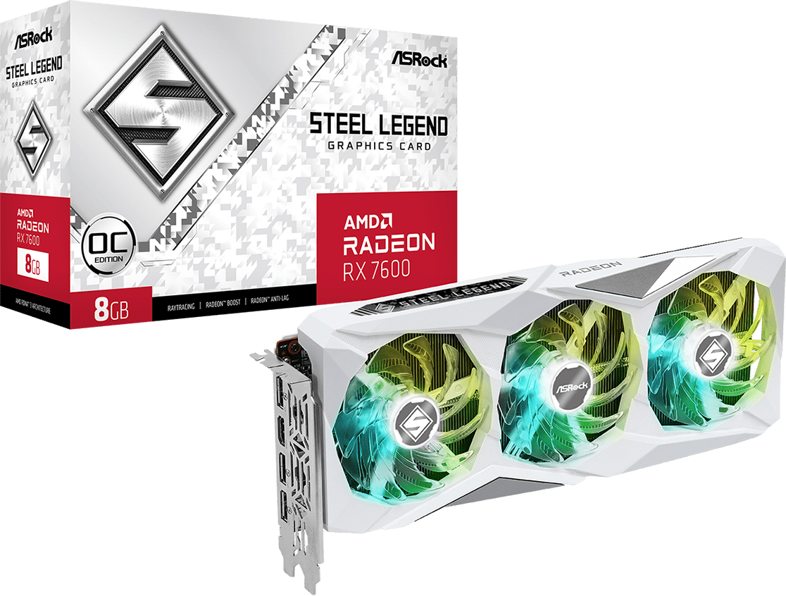 ASRock Radeon RX 7600 8GB Steel Legend OC