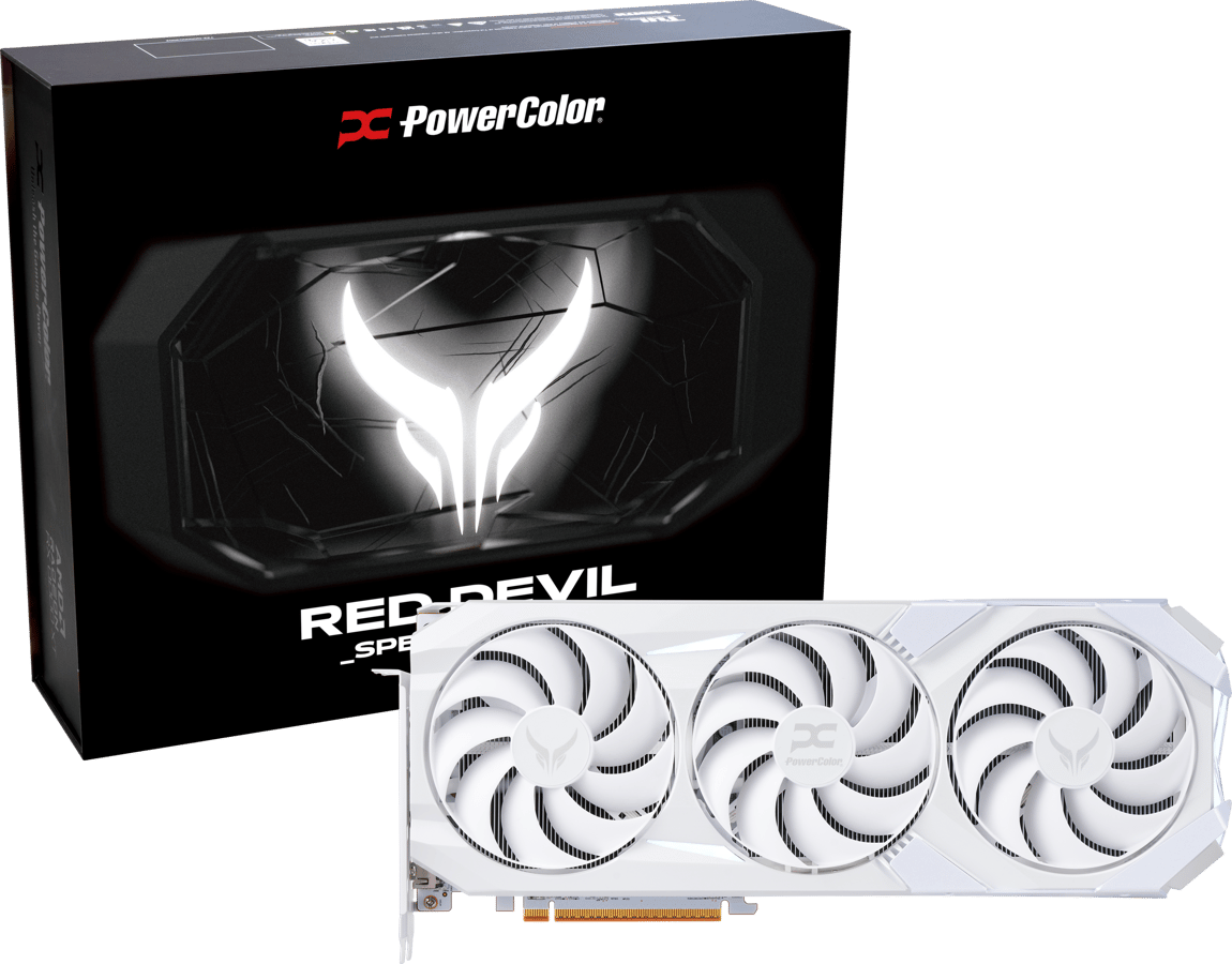 PowerColor Radeon RX 9070 XT 16GB Red Devil Spectral White