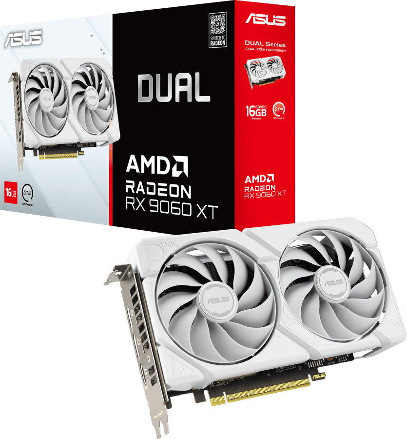 ASUS Radeon RX 9060 XT 16GB Dual White