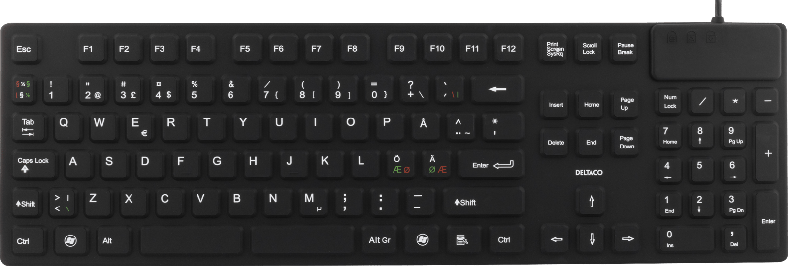 DELTACO tangentbord i silikon IP68