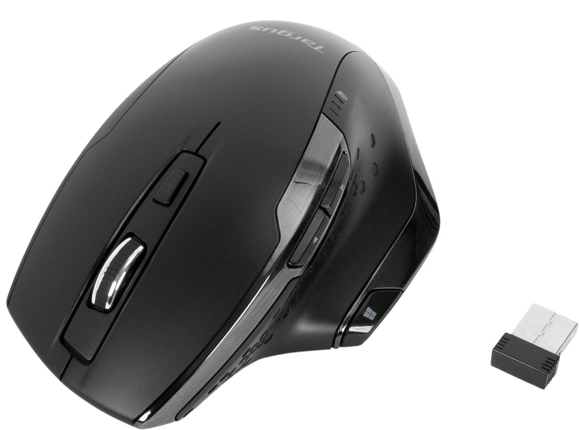 Antimicrobial Ergo Wireless Mouse, Svart