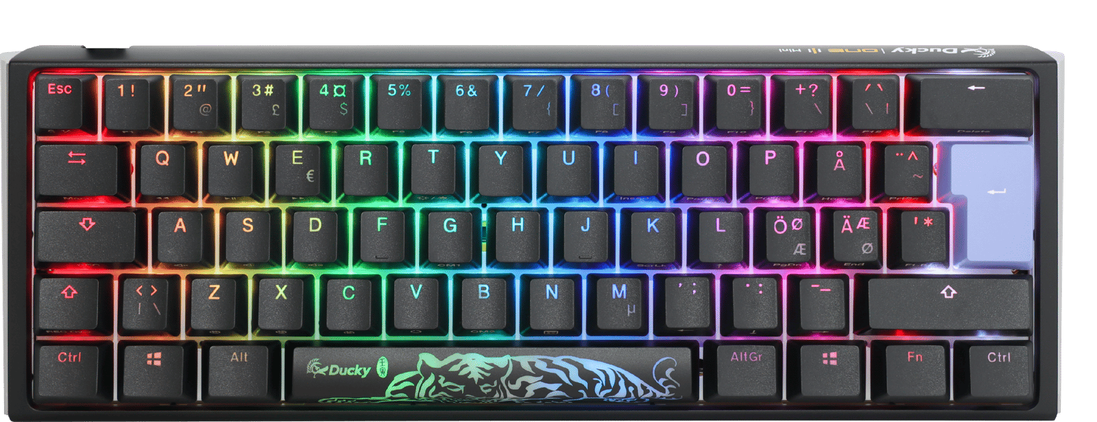Ducky - One 3 Classic Black Mini 60% Cherry Red
