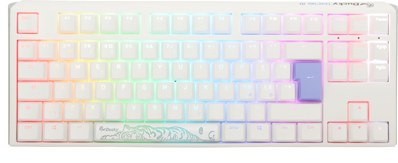 Ducky - One 3 Classic Pure White TKL Cherry Silent Red