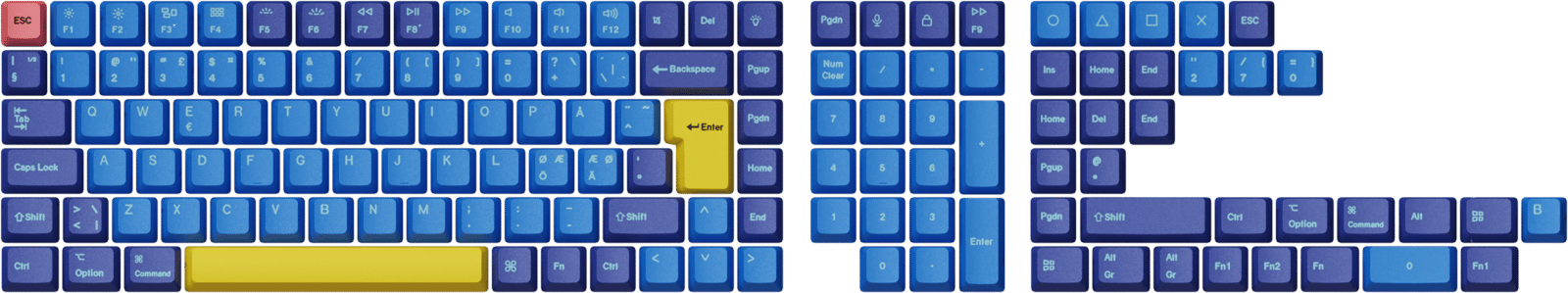 Keychron PBT Full Keycap - Beach 141 Keys ISO Nordic