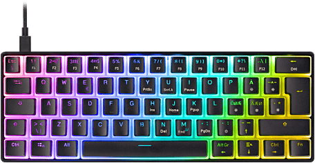 DELTACO GamingTangentbord DK475 60% Svart