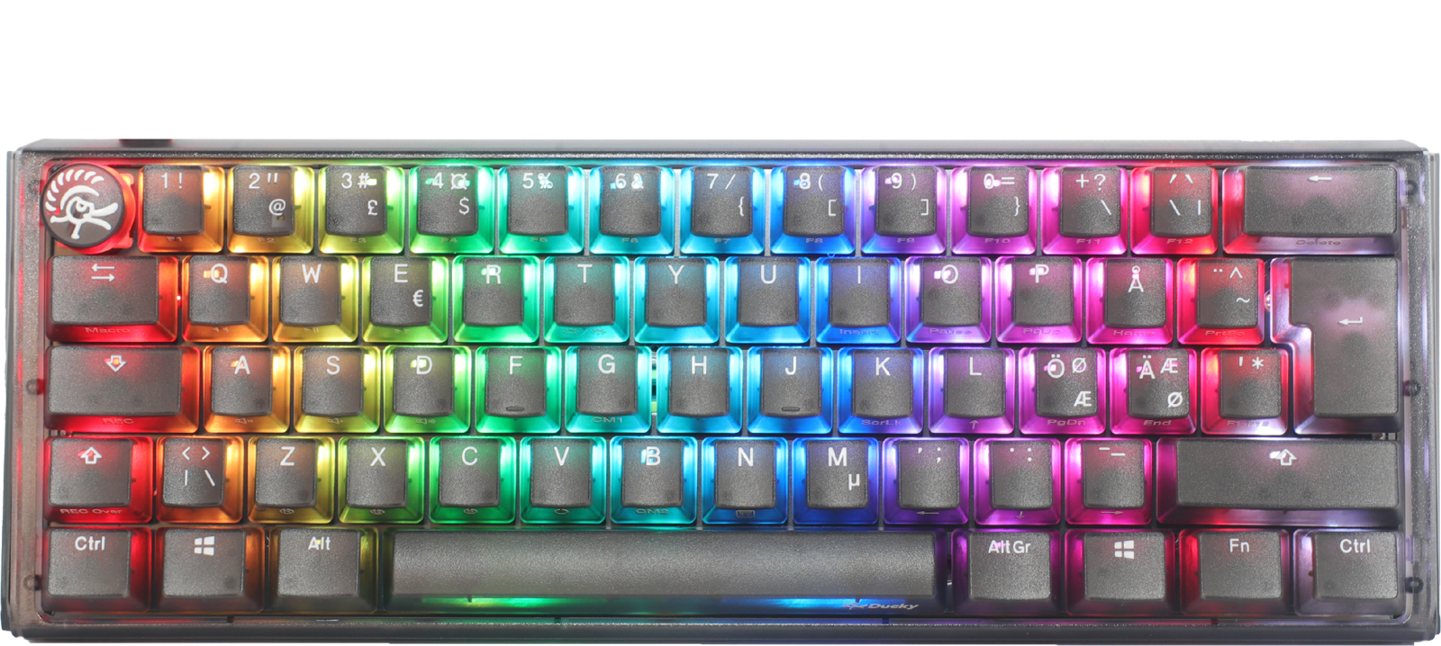 Ducky - One 3 Aura Black Mini 60% Cherry Red